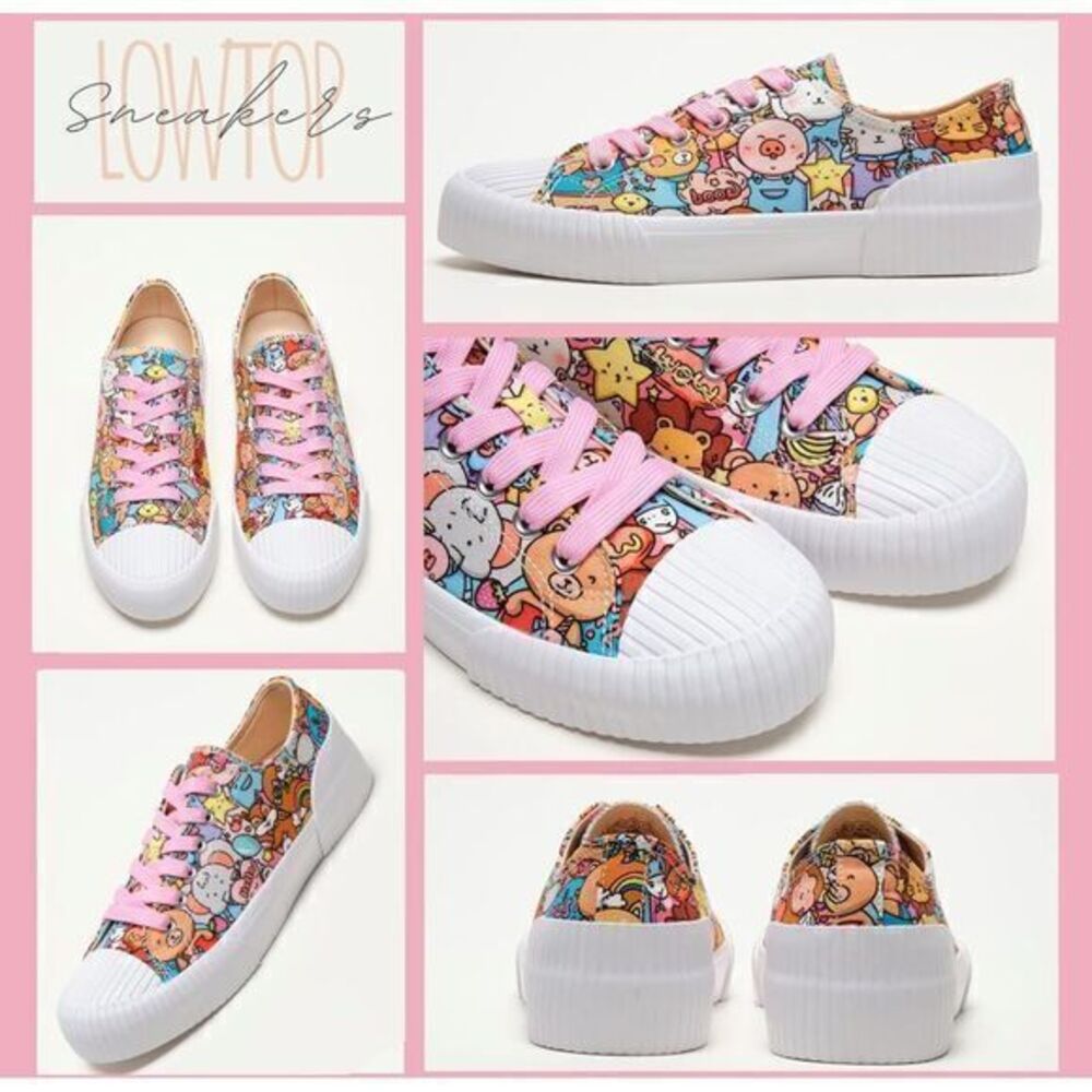 Newbella‎ Solecomfort Canvas Sneakers Low top Fashion Lace-Up Shoes Size 8 1/2